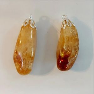 A pair of crystal earrings