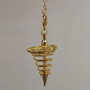 The spiral pendulum is available in gold and silver